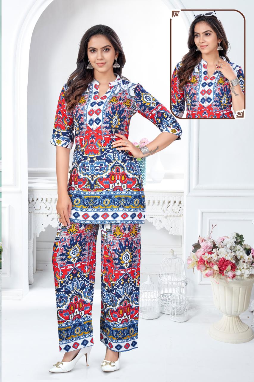 Shree Shanti Selection - Multicolor Printed Co-ord Set for Women
